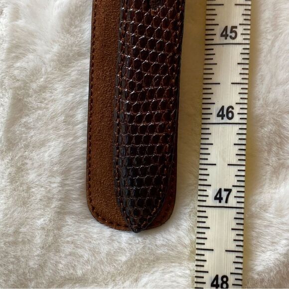 Rochester Big and Tall Brown Genuine Lizard and Suede Leather Belt - Picture 12 of 13